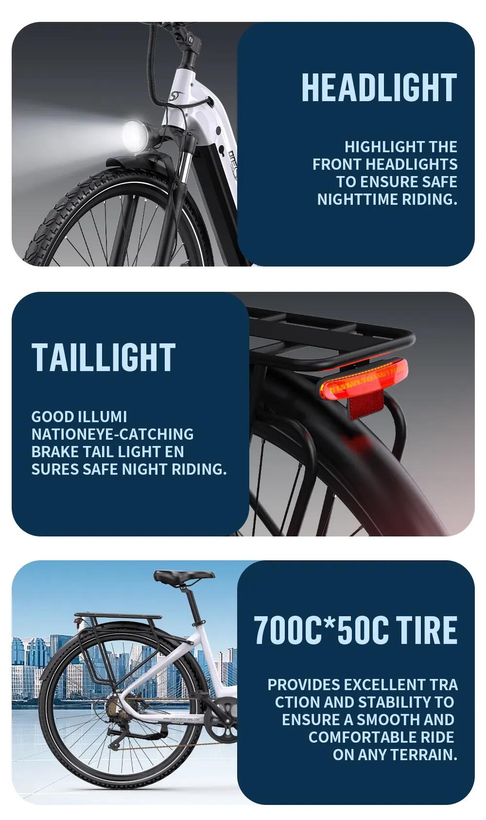 ONESPORT OT05 PRO Electric Bicycle Adult 36V 22.5AH Battery 250W motor E-bike 12/14