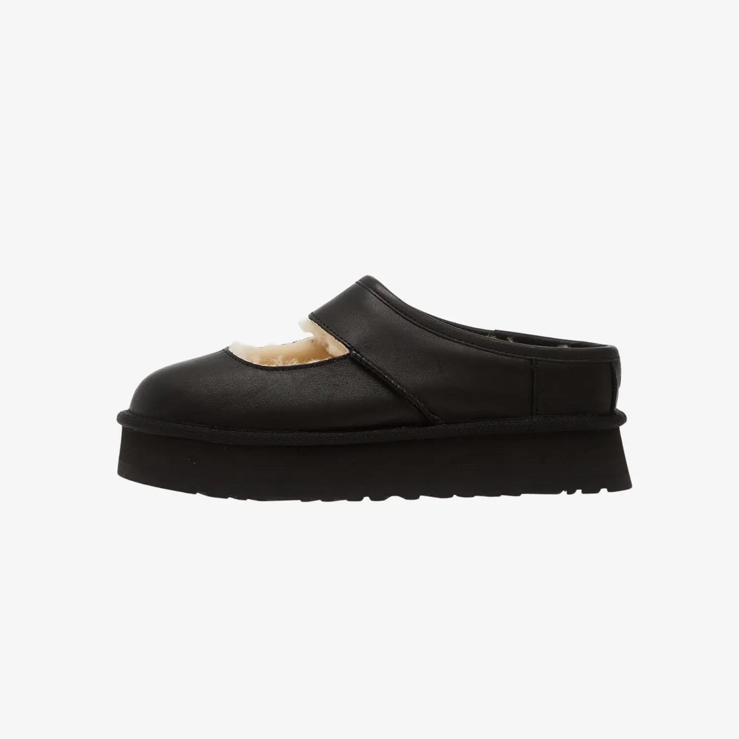 Cizme UGG Bea Mary Jane negre, înaltăttoare joasă