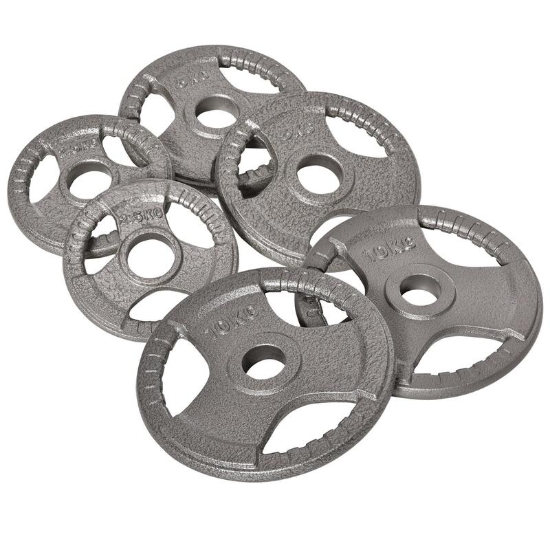 Juego de 6 discos de pesas peso total 35 kg HOMCOM 31x31x3 cm plata