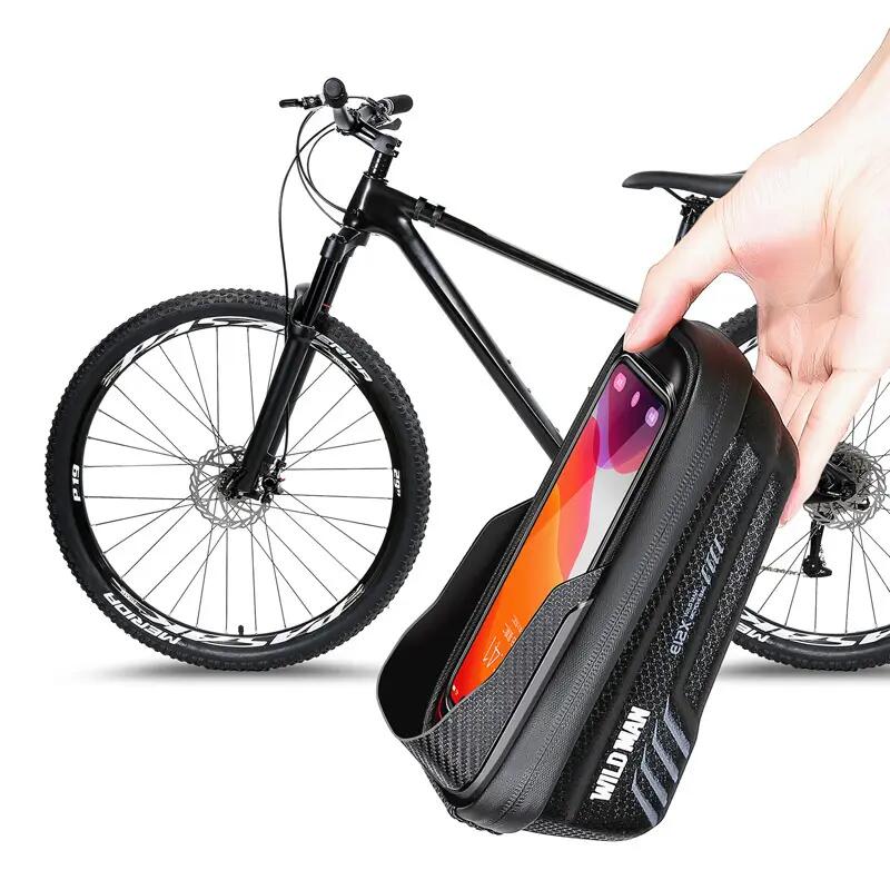 Bolsa de quadro de bicicleta com suporte para telemóvel impermeável WILD MAN 4/5