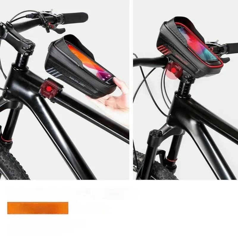 Bolsa de quadro de bicicleta com suporte para telemóvel impermeável WILD MAN 3/5