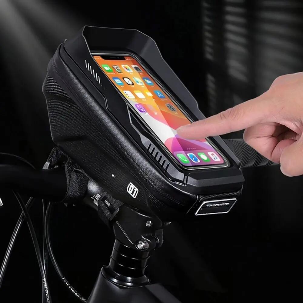 Sacoche de guidon vélo avec porte-téléphone tactile WILD MAN 3/5