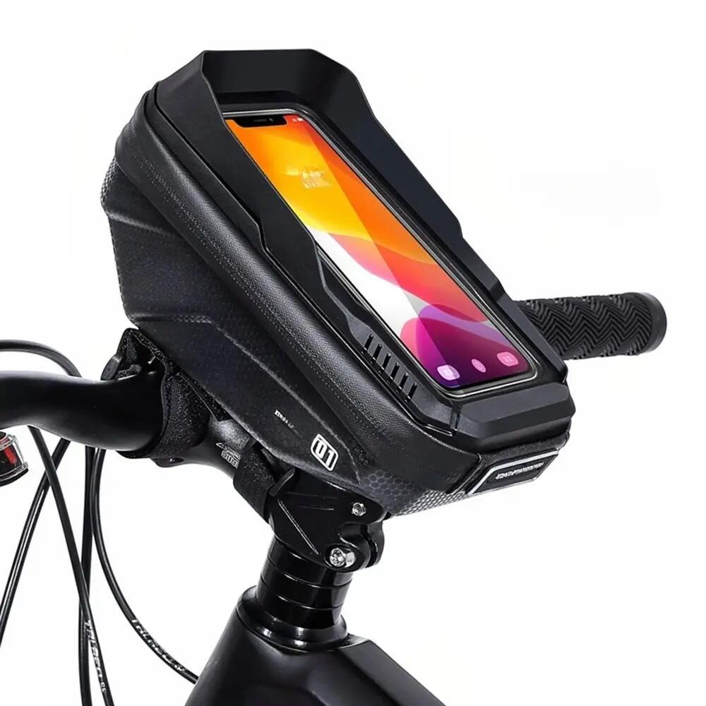 Sacoche de guidon vélo avec porte-téléphone tactile WILD MAN 2/5