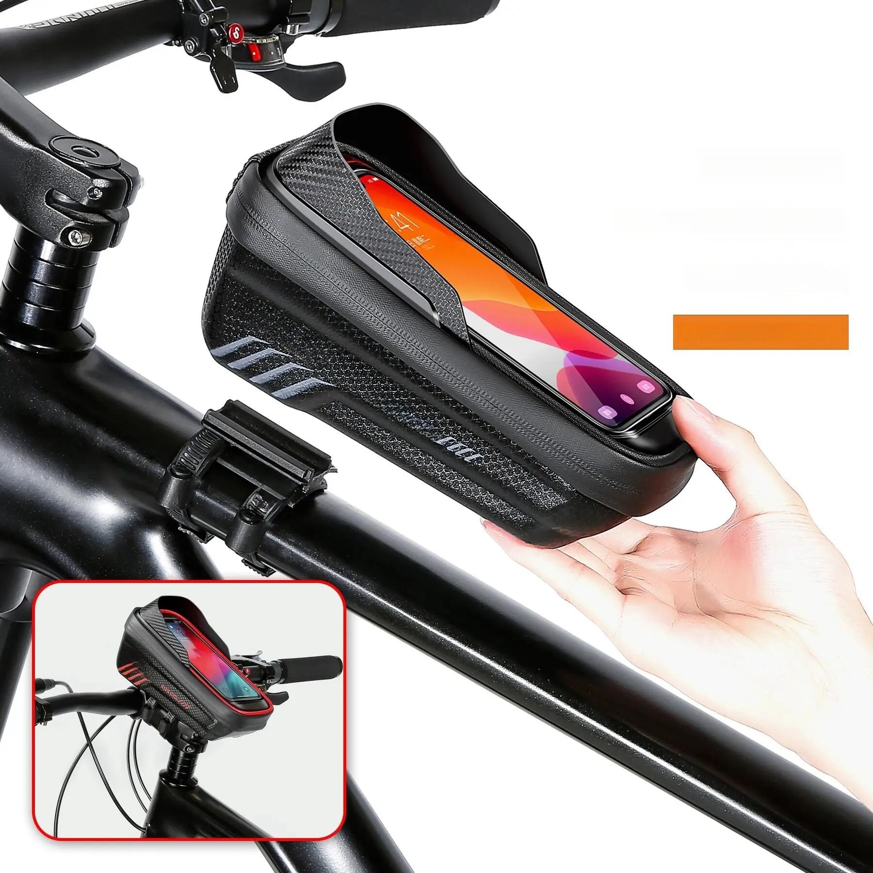Bolsa de quadro de bicicleta com suporte para telemóvel impermeável WILD MAN 2/5