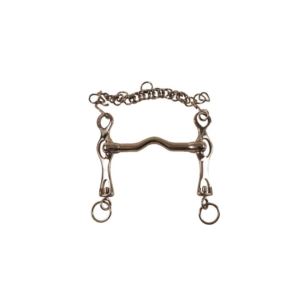 Dressage bit with flat cheeks