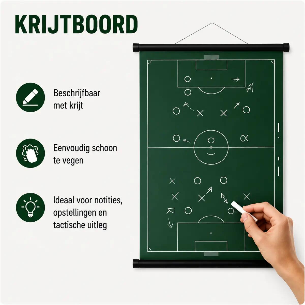 Sportec Oprolbaar magnetisch coachbord - 74 x 100 cm - Futsal 3/5