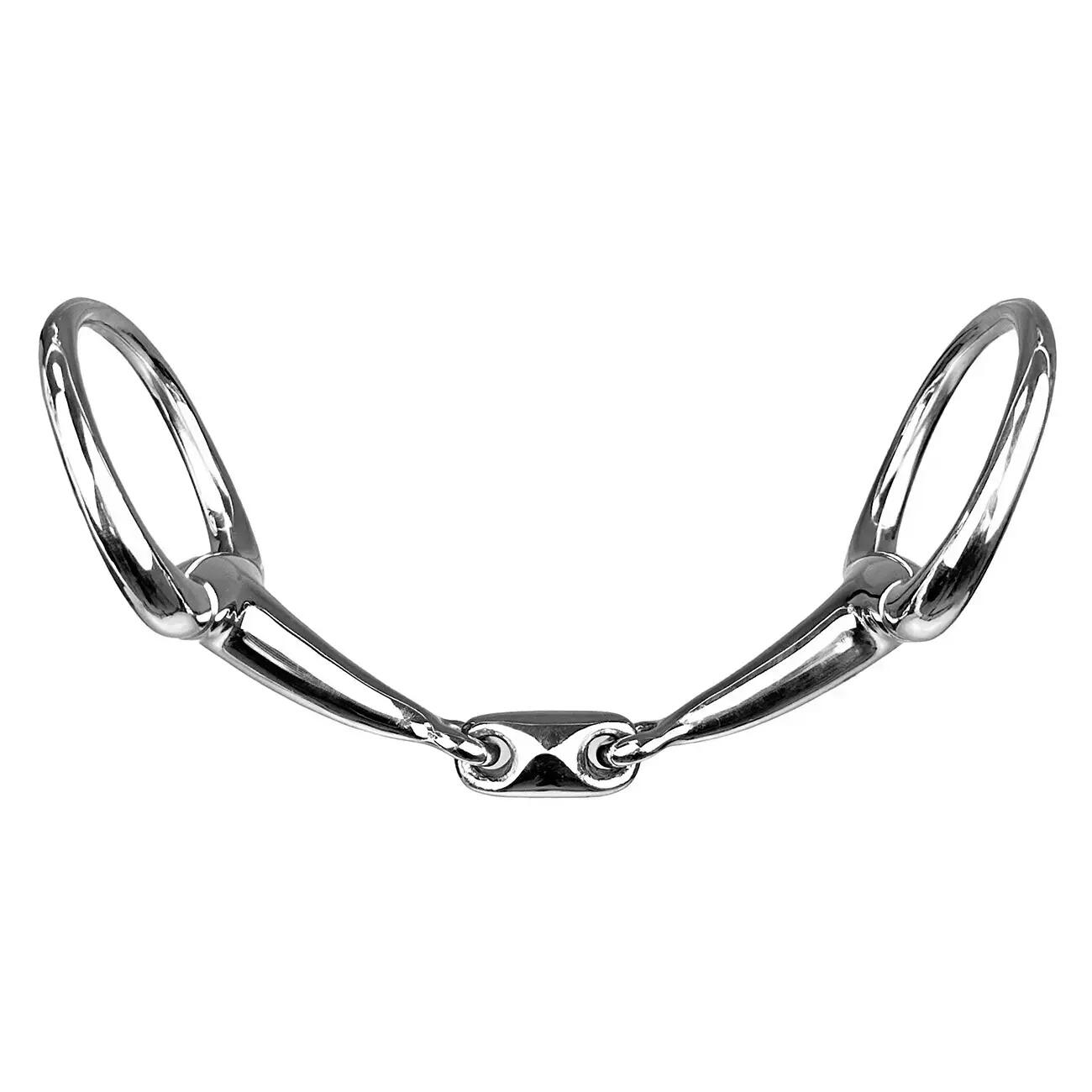 Mors 2 Ringe für anatomisches Pferd, Olivenform, doppelte Bruch York 2/2