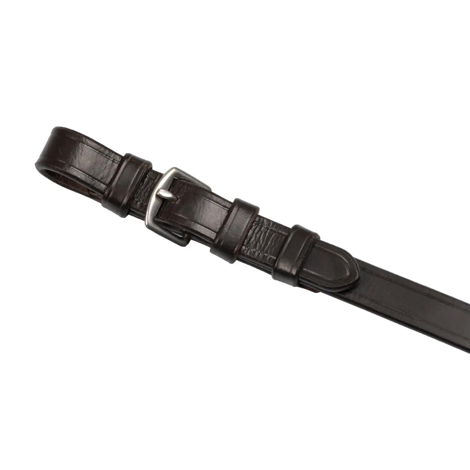 Rênes anglaises en cuir avec poignées et boucles en acier inoxydable 4/5