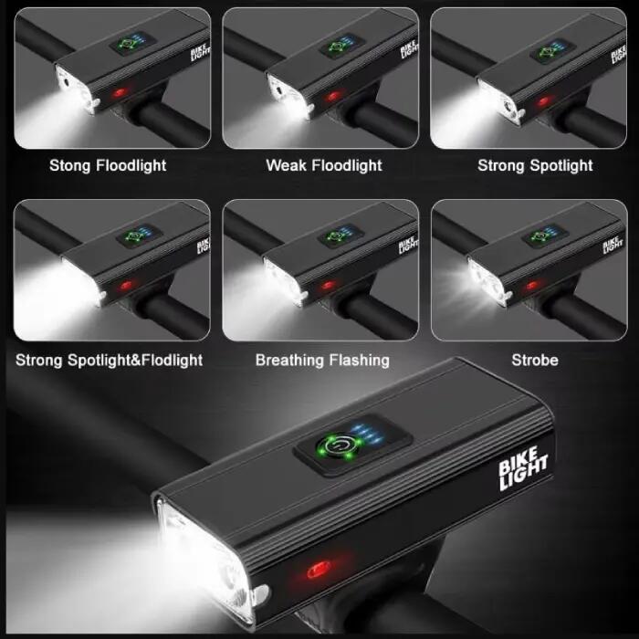 Super mocna lampka rowerowa akumulatorowa 2x LED ROXAR T6 1500lm Powerbank 6/7