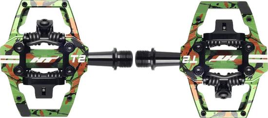 Pédales Automatiques HT Components T2 Camo Vert