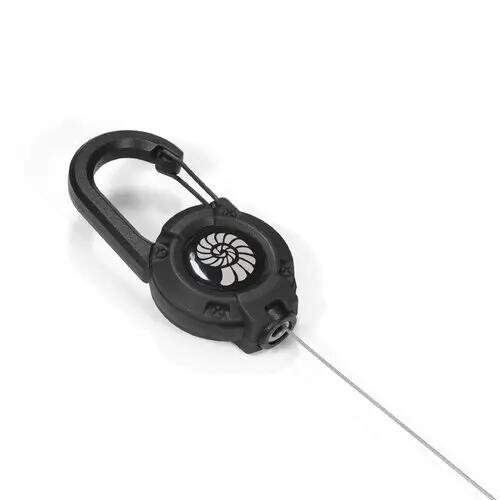 Llavero Retráctil Trekking Origin Outdoors Zap Negro Cable Acero 67cm 3/5