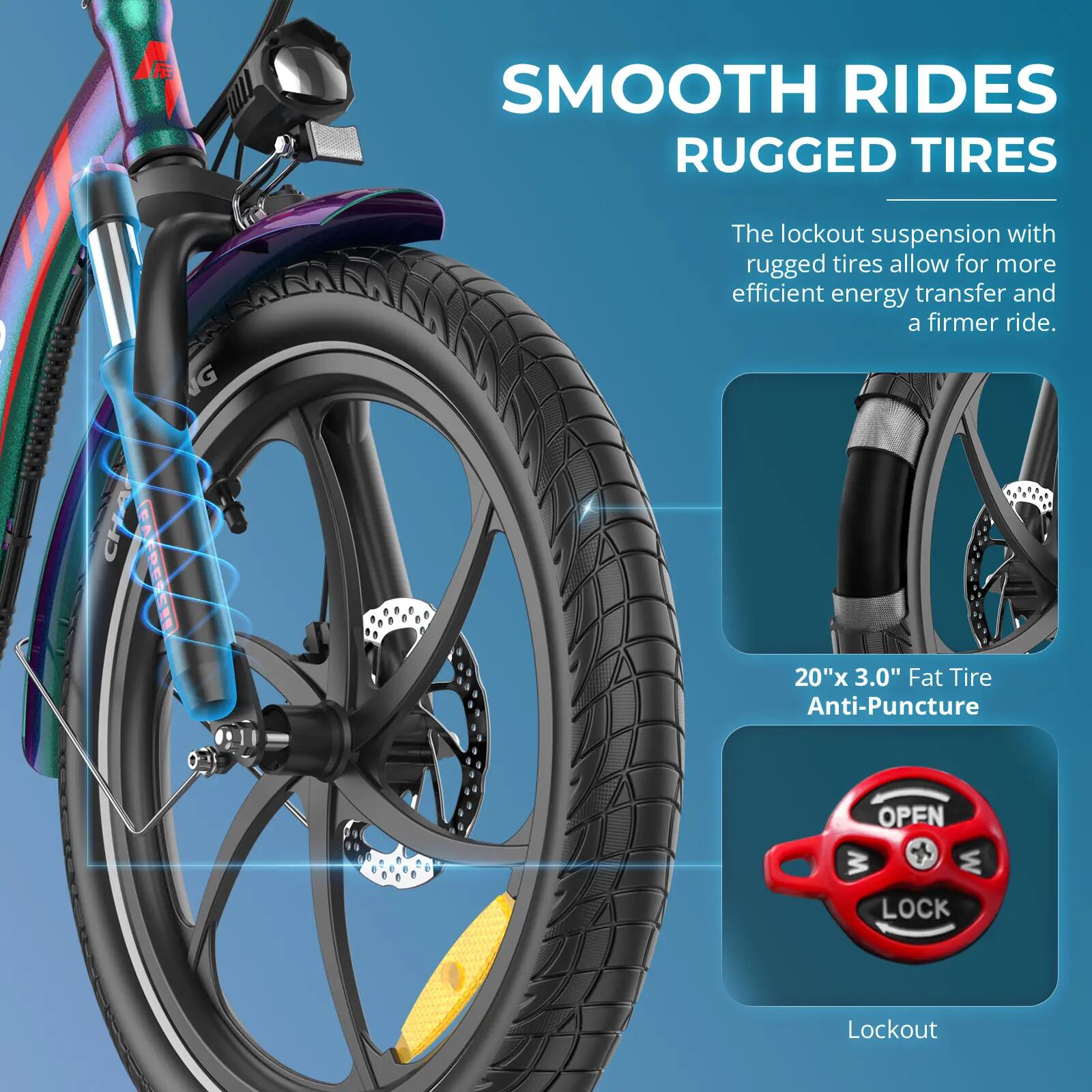 Bicicleta elétrica dobrável FAFREES F20+ Pro, bateria 36V 25Ah, pneus 20" 6/9