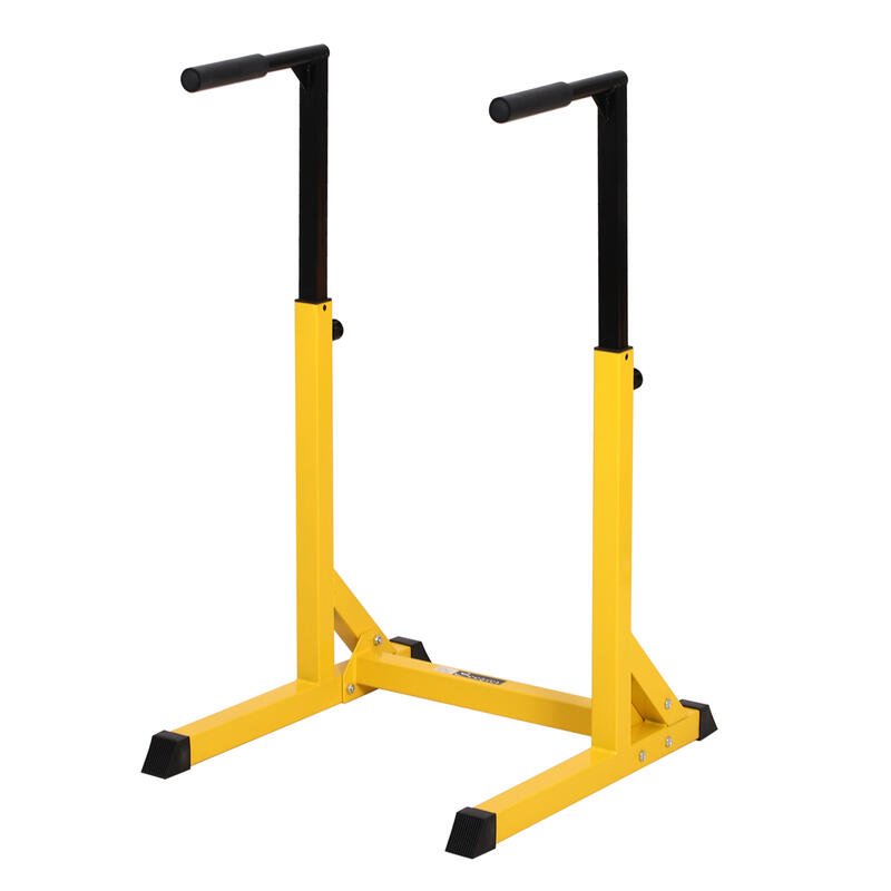 Estación dip de dominadas HOMCOM amarillo 66x75x119 cm