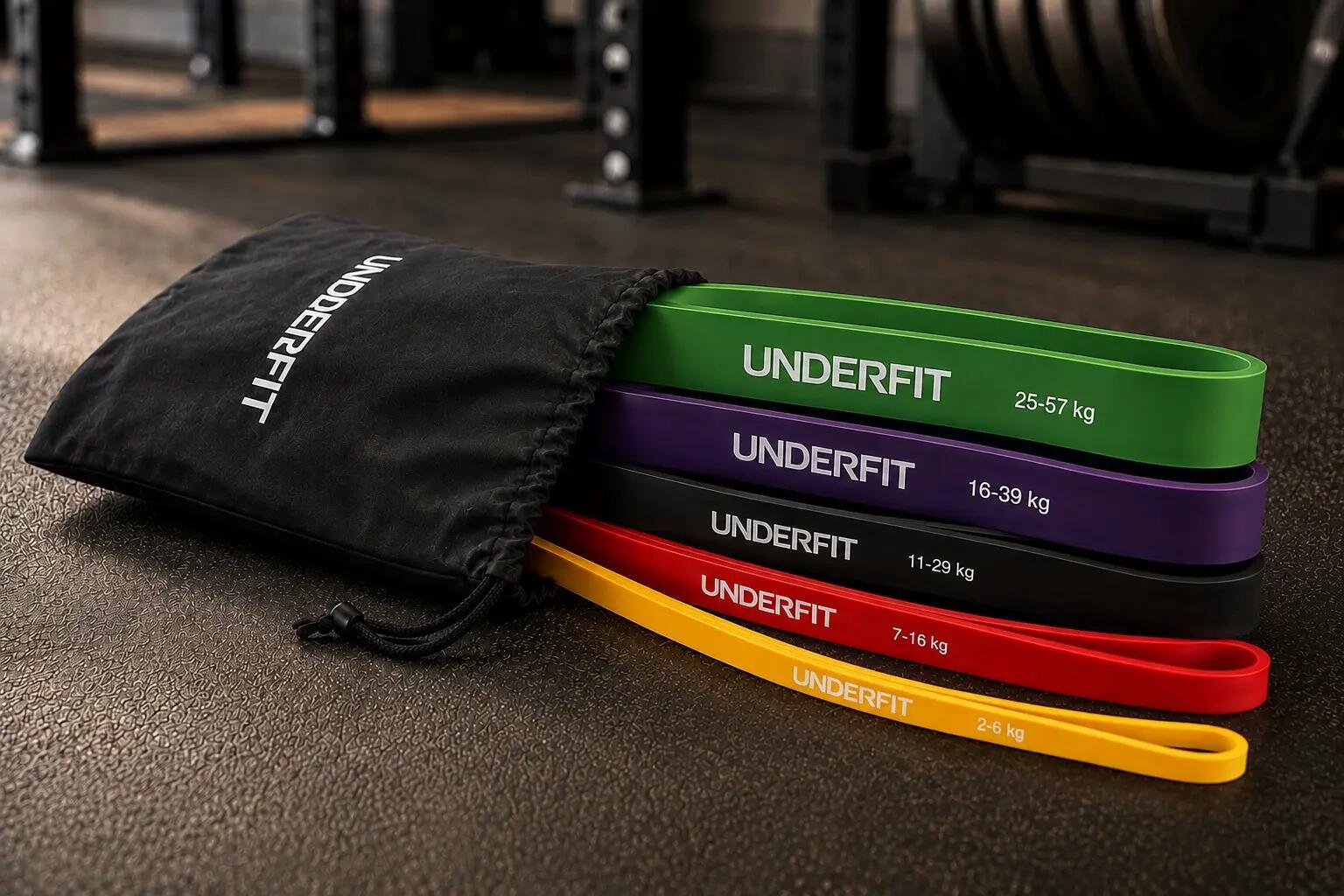 Gumy do podciągania zestaw 5 szt. z uchwytem do drzwi UNDERFIT Power Band 8/8