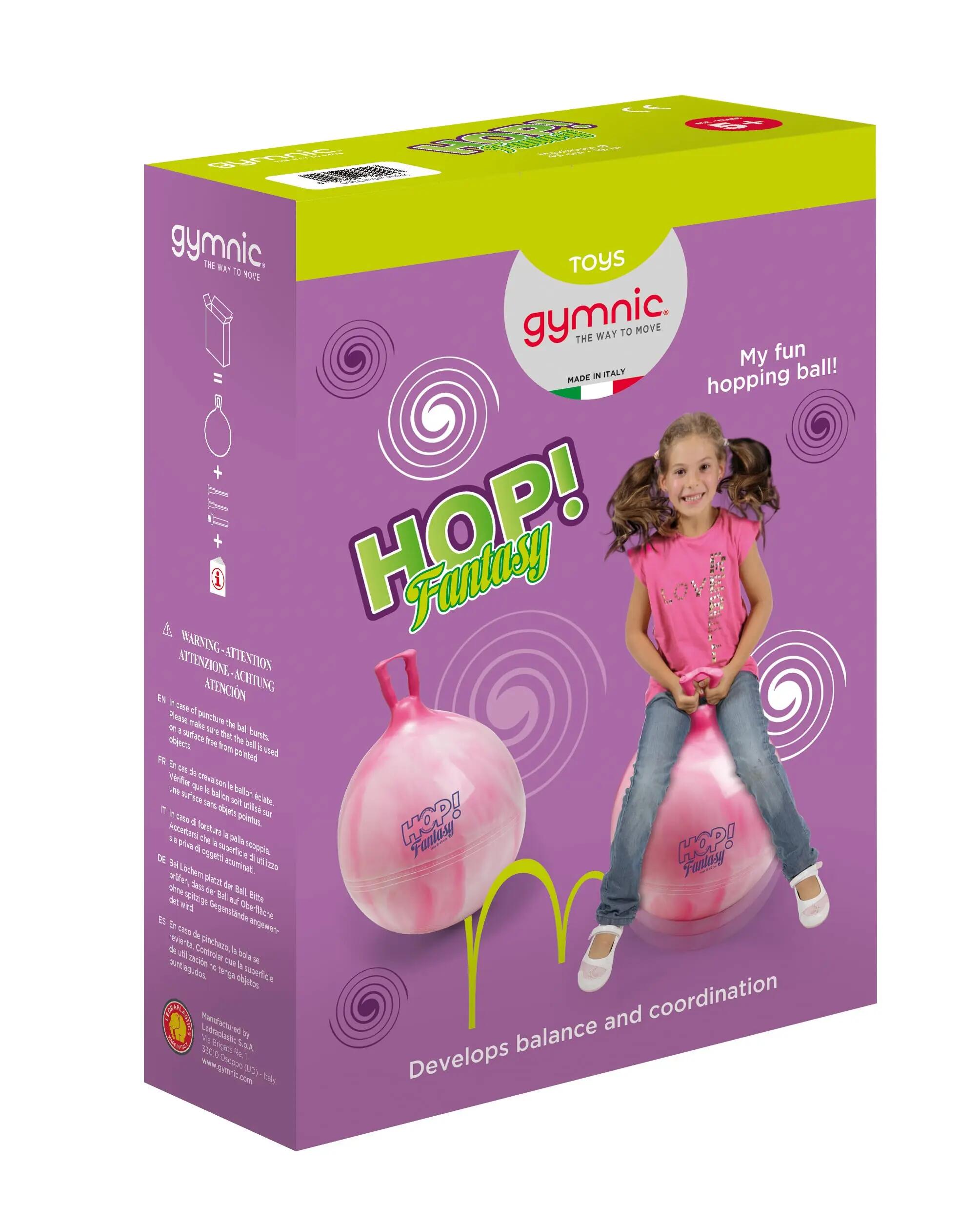 Gymnic Hop Fantasy Palla per saltare con maniglia Ø 45 cm rosa 4/5