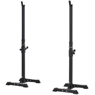 HOMCOM Set 2 Rack Supporto Bilanciere in Acciaio Altezza Regolabile a 12 Livelli