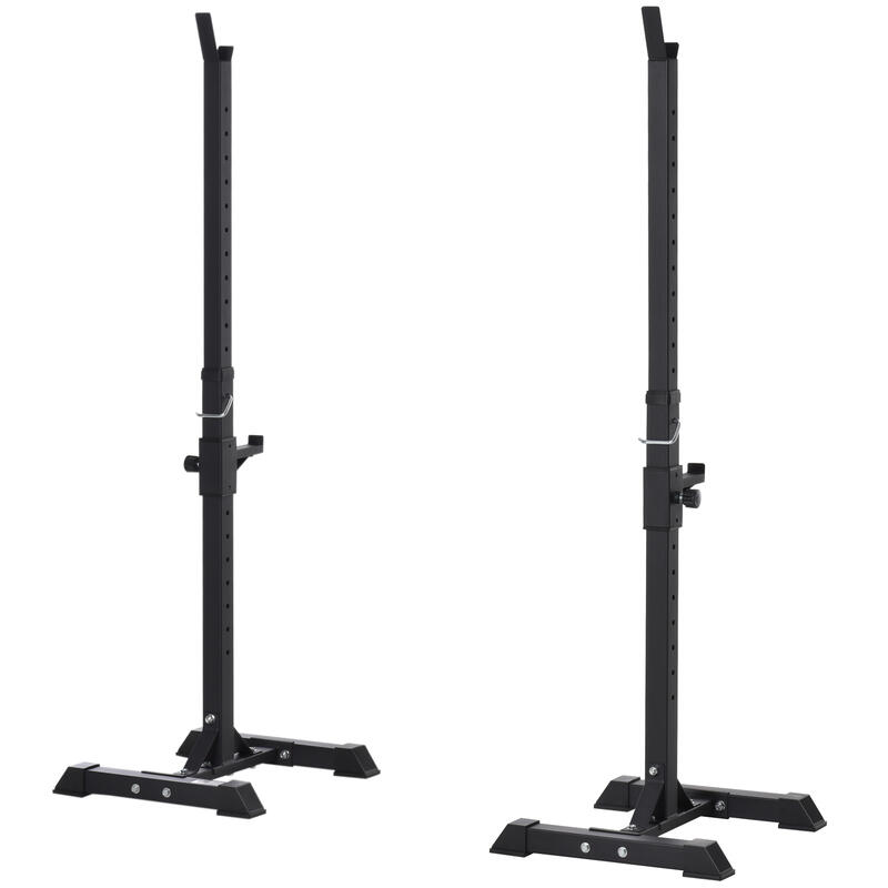 Suporte para Barra de Pesos com Altura Ajustável 50x49x124-154cm Preto