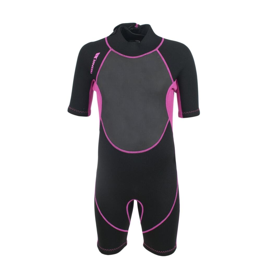 Childrens Girls Scubadive 3mm Short Wetsuit (Black)