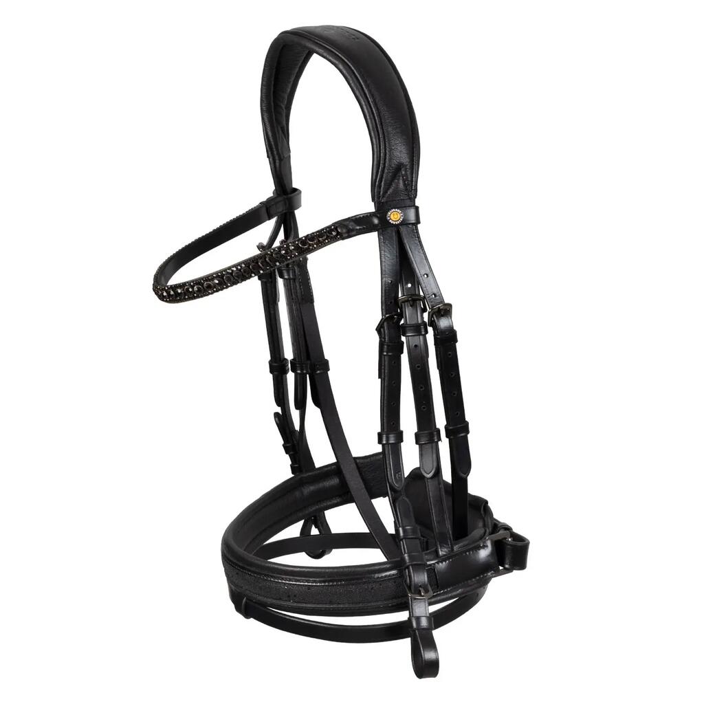 English leather headstall with glitter noseband
