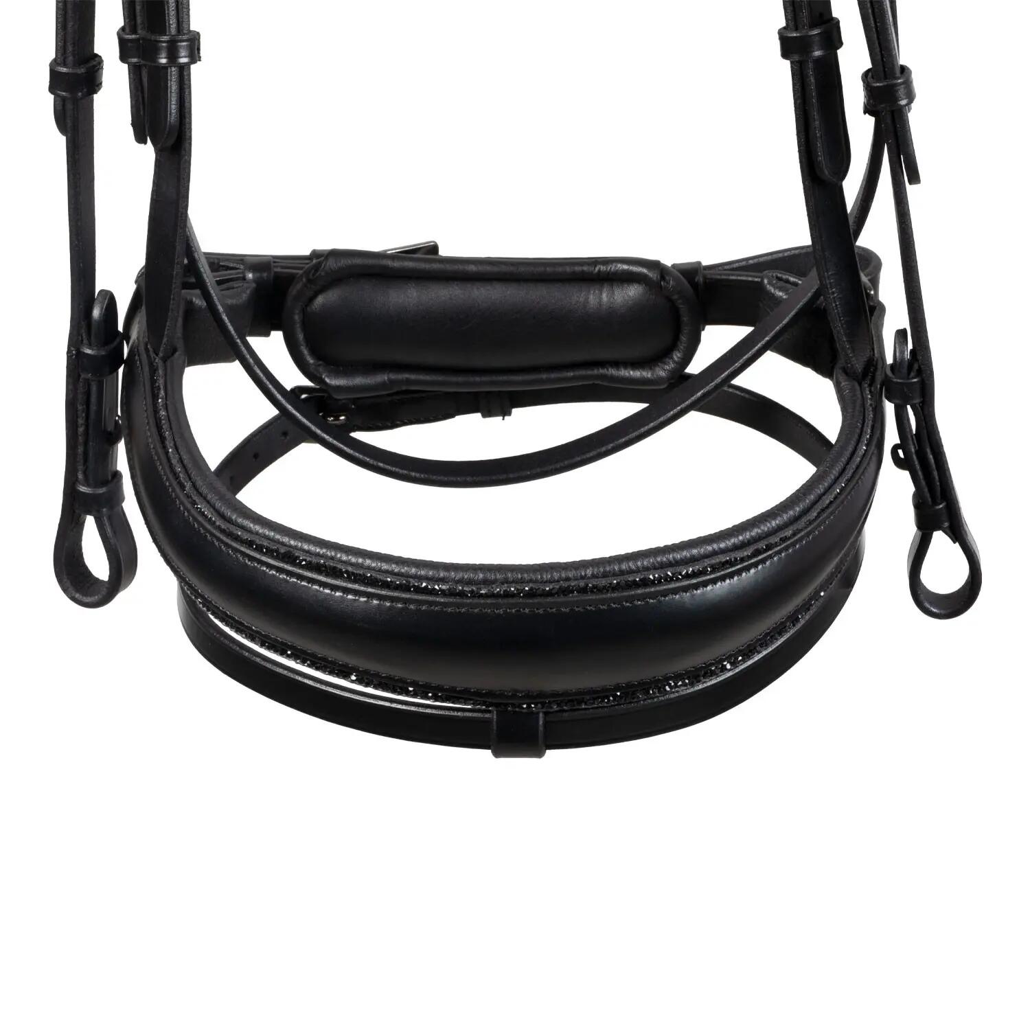 Testeira de dressage anatômica em couro com strass 6/7