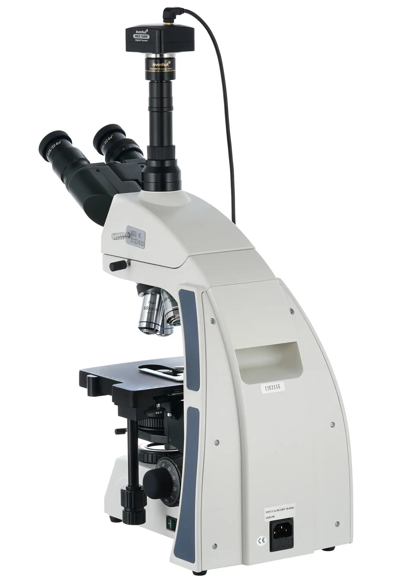 Microscopio trinoculare, fotocamera 16MP, 40-1000x - MED D40T - Nero 5/6
