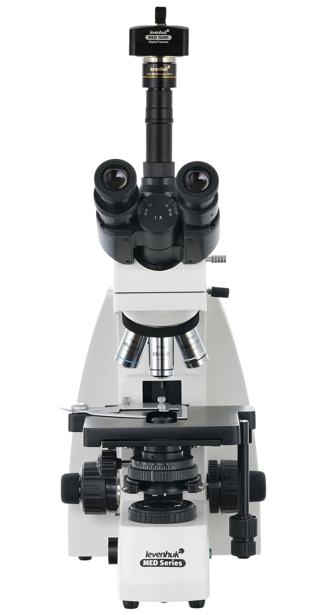 Microscopio trinoculare, fotocamera 16MP, 40-1000x - MED D40T - Nero 3/6