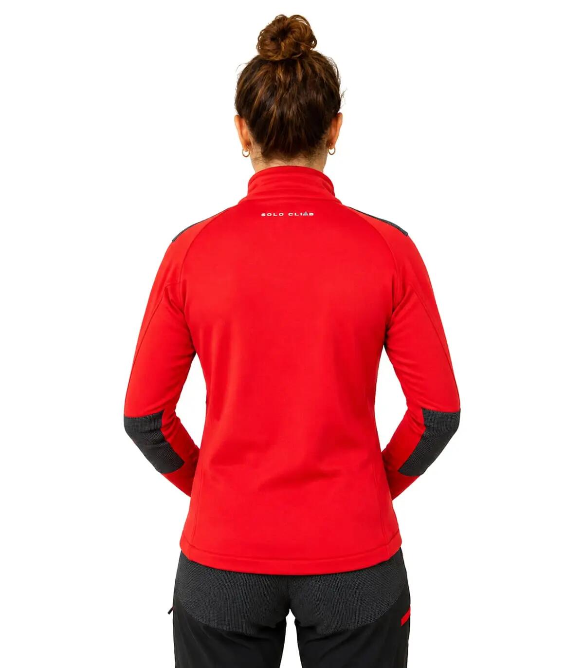 Casaco Polar Banff Alpinismo Mulher Elástico Transpirável Vermelho 5/5
