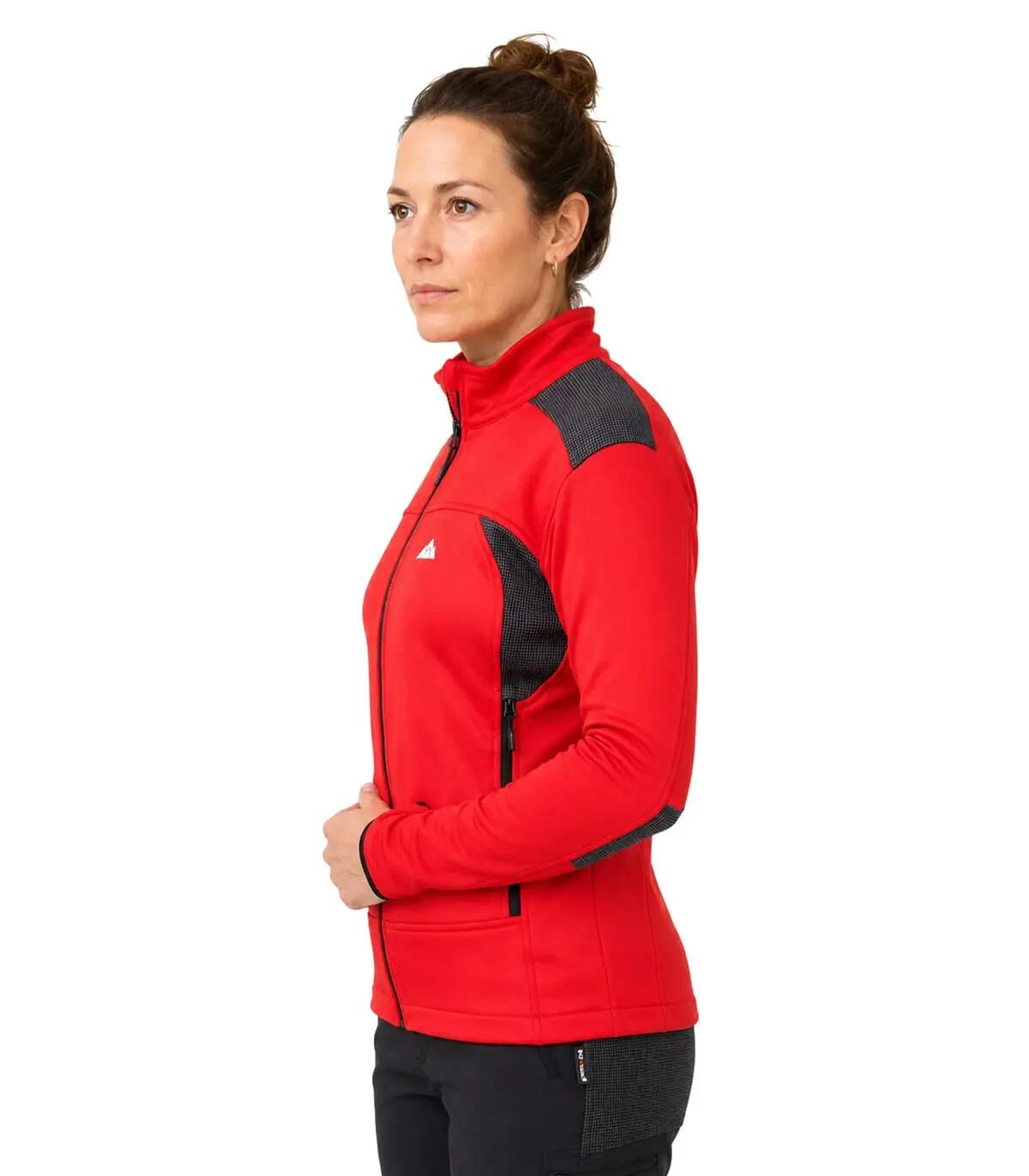 Casaco Polar Banff Alpinismo Mulher Elástico Transpirável Vermelho 4/5