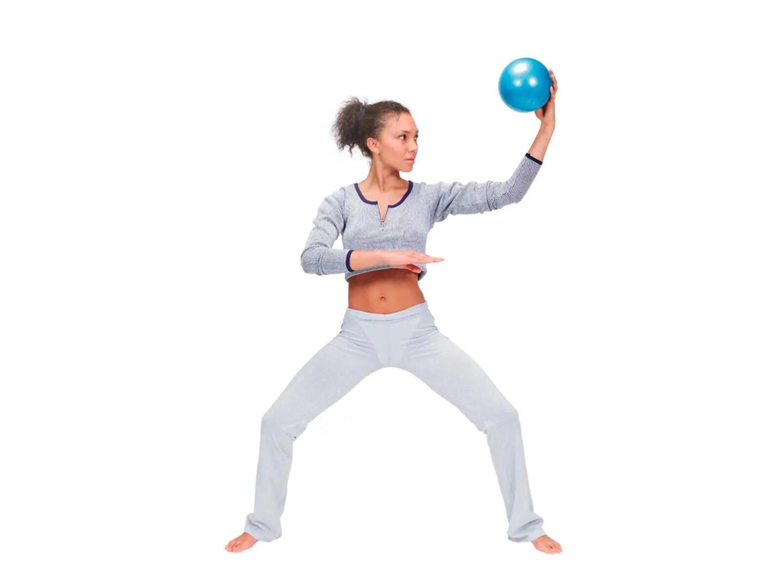 Gymnic Over Ki Palla morbida per Pilates Ø 15 cm celeste respirazione e mobilità 3/9