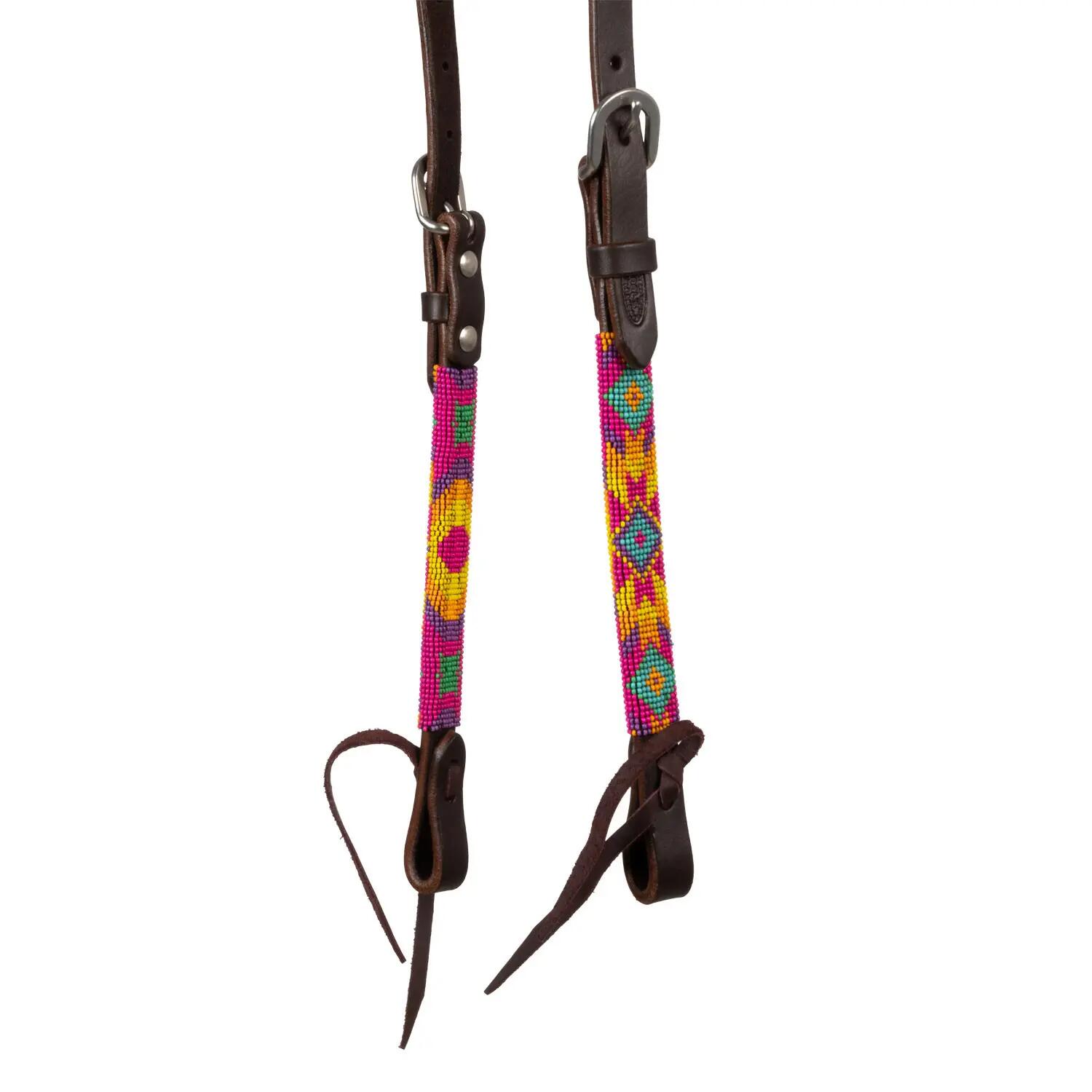 Bride western à une oreille huilée avec perles multicolores 5/5