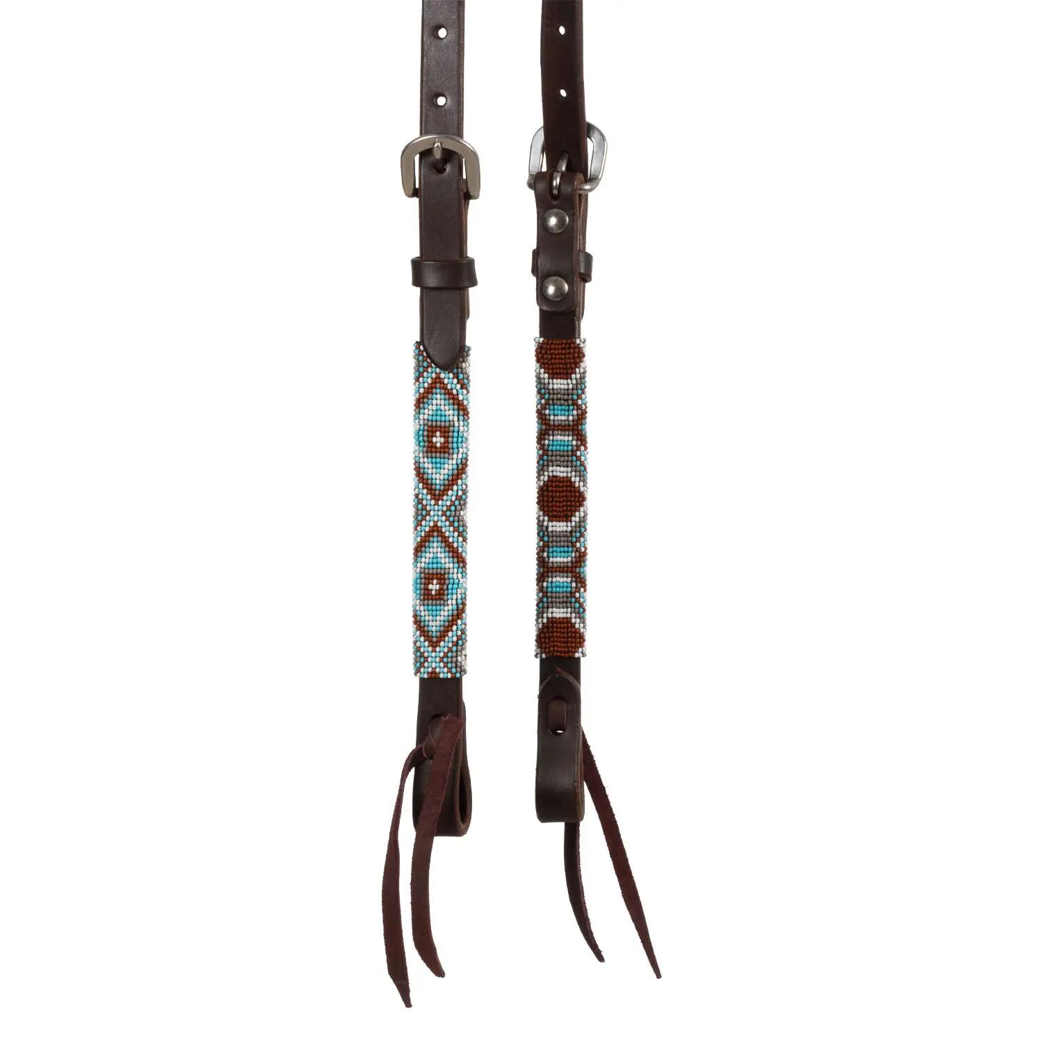 Bridon western à une oreille avec perles diamantées huilé 5/5