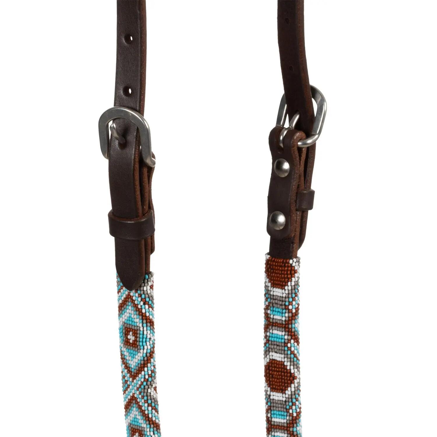 Bridon western à une oreille avec perles diamantées huilé 4/5