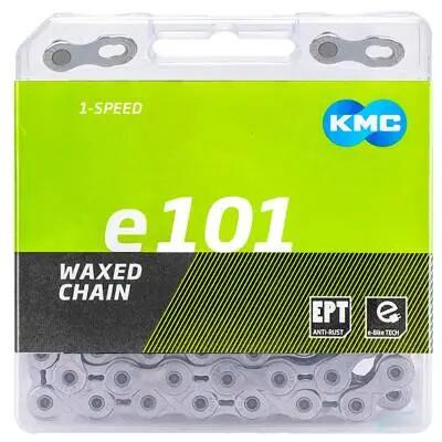 KMC E101 EPT E-Bike Pre-Waxed Chain Silver 112L Single Speed 3/4