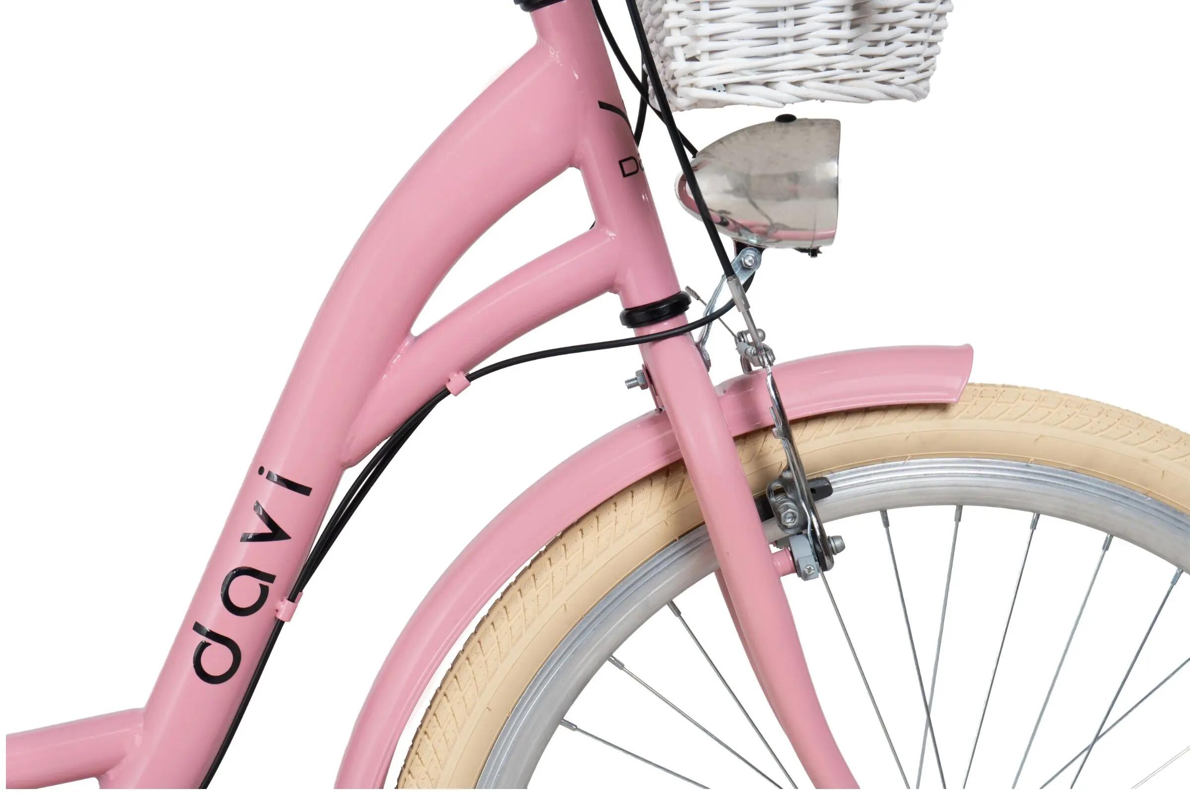 Bici da città 26" Davi Emma rosa shimano 7 velocità 155-180 cm con cestino 4/10