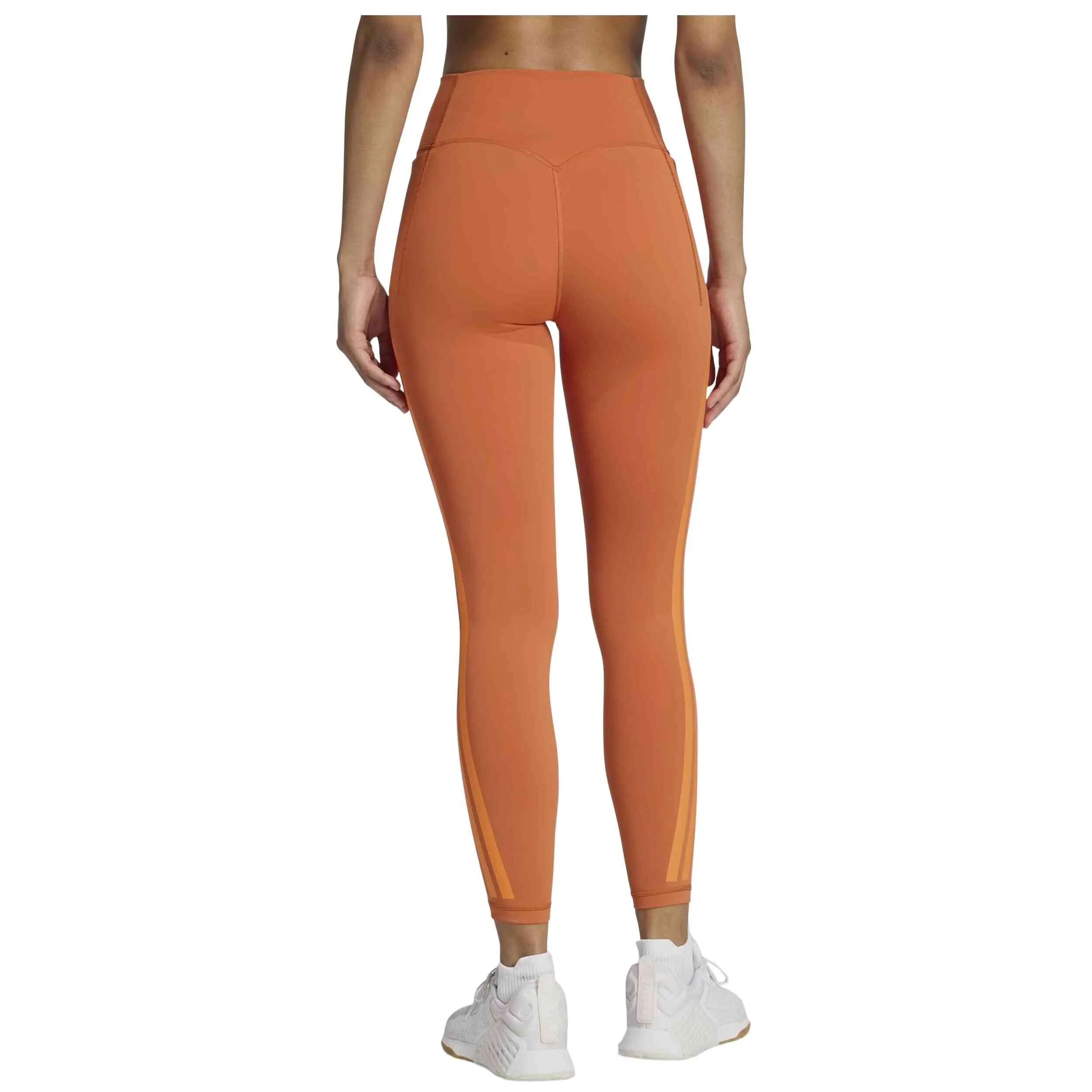 Leggings Adidas modèle Malla larga adidas Optime 3 bandas naranja mu pour femmes 3/5