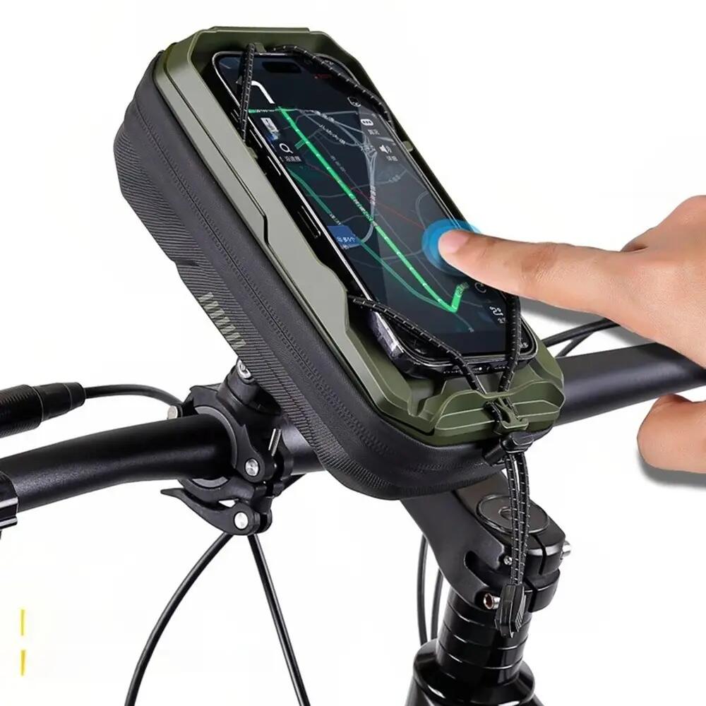 Sacoche de guidon vélo avec porte-téléphone étanche WILD MAN 2/5