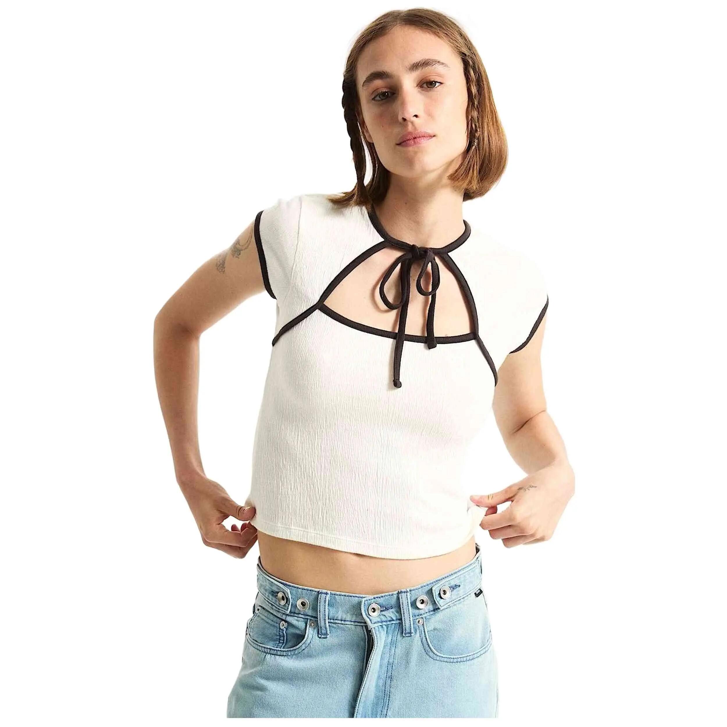Camiseta de manga corta Vans modelo Camisetas Vans Kari Tie Neck Top para mujer 3/5