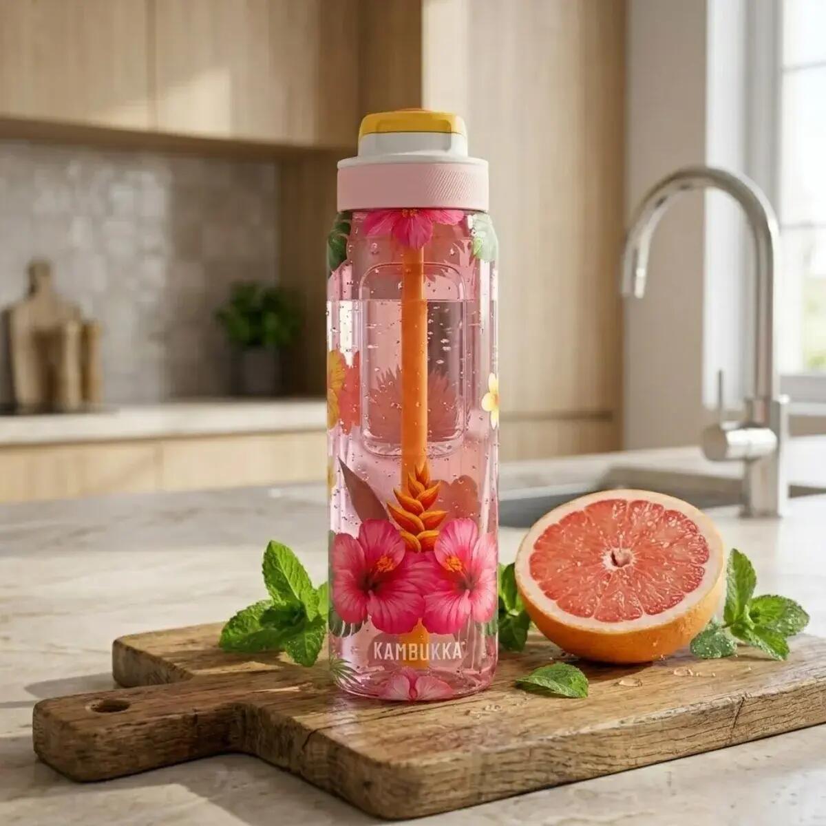 Butelka na wodę ze słomką Lagoon 1000ml Tropical Bloom 5/5