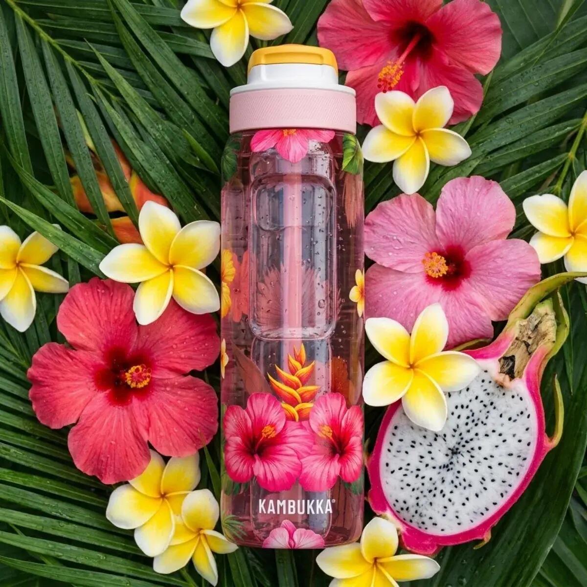 Butelka na wodę ze słomką Lagoon 1000ml Tropical Bloom 3/5