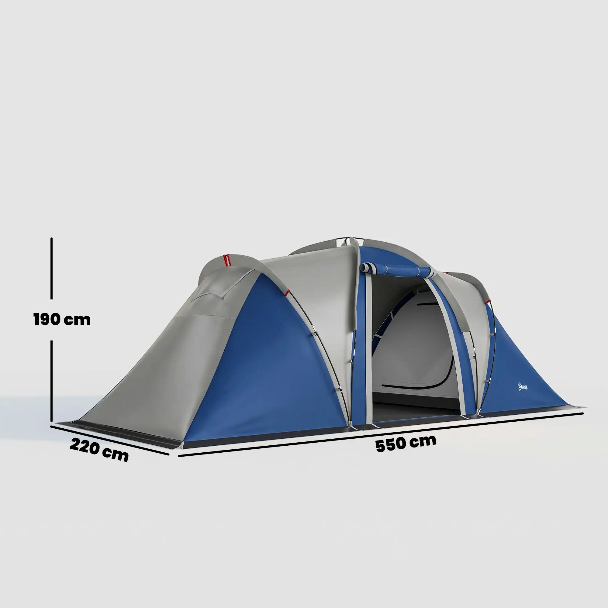 Tente tunnel - Camping - 4-5 places, 2 chambres - Bleu 5/6