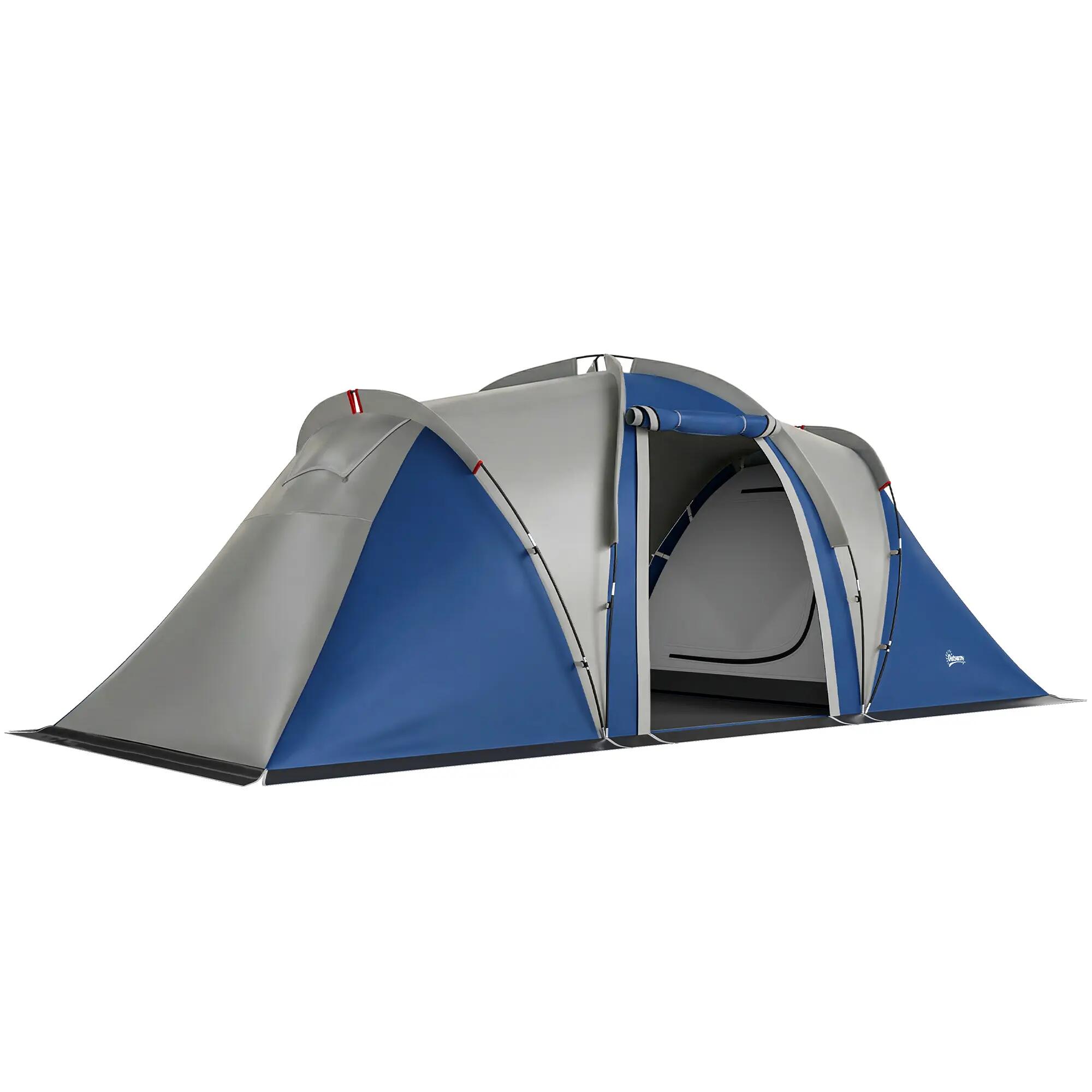 Tente tunnel - Camping - 4-5 places, 2 chambres - Bleu 2/6