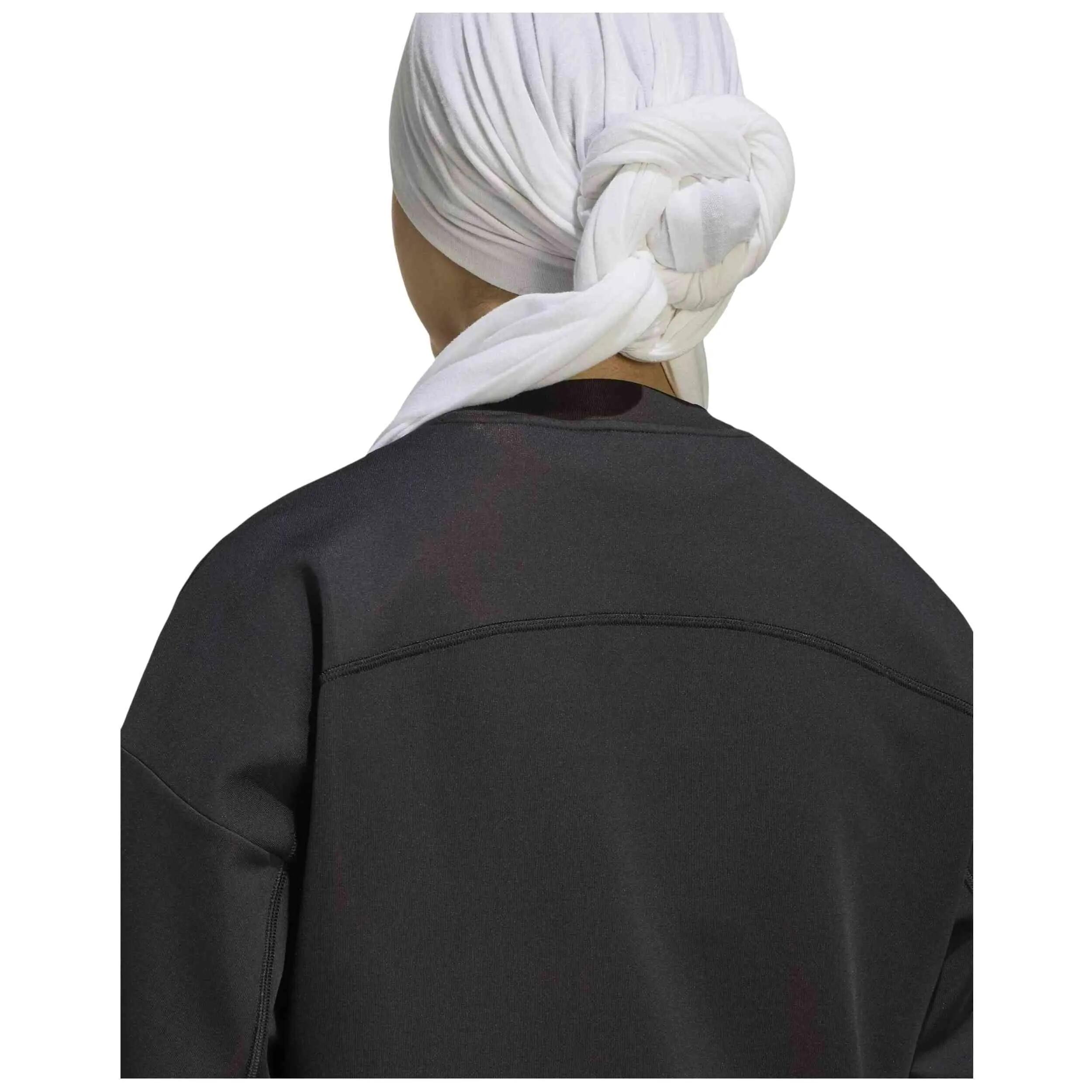 Felpa Adidas modello Sudadera adidas Essentials Yoga marrón negro muje per donne 5/5