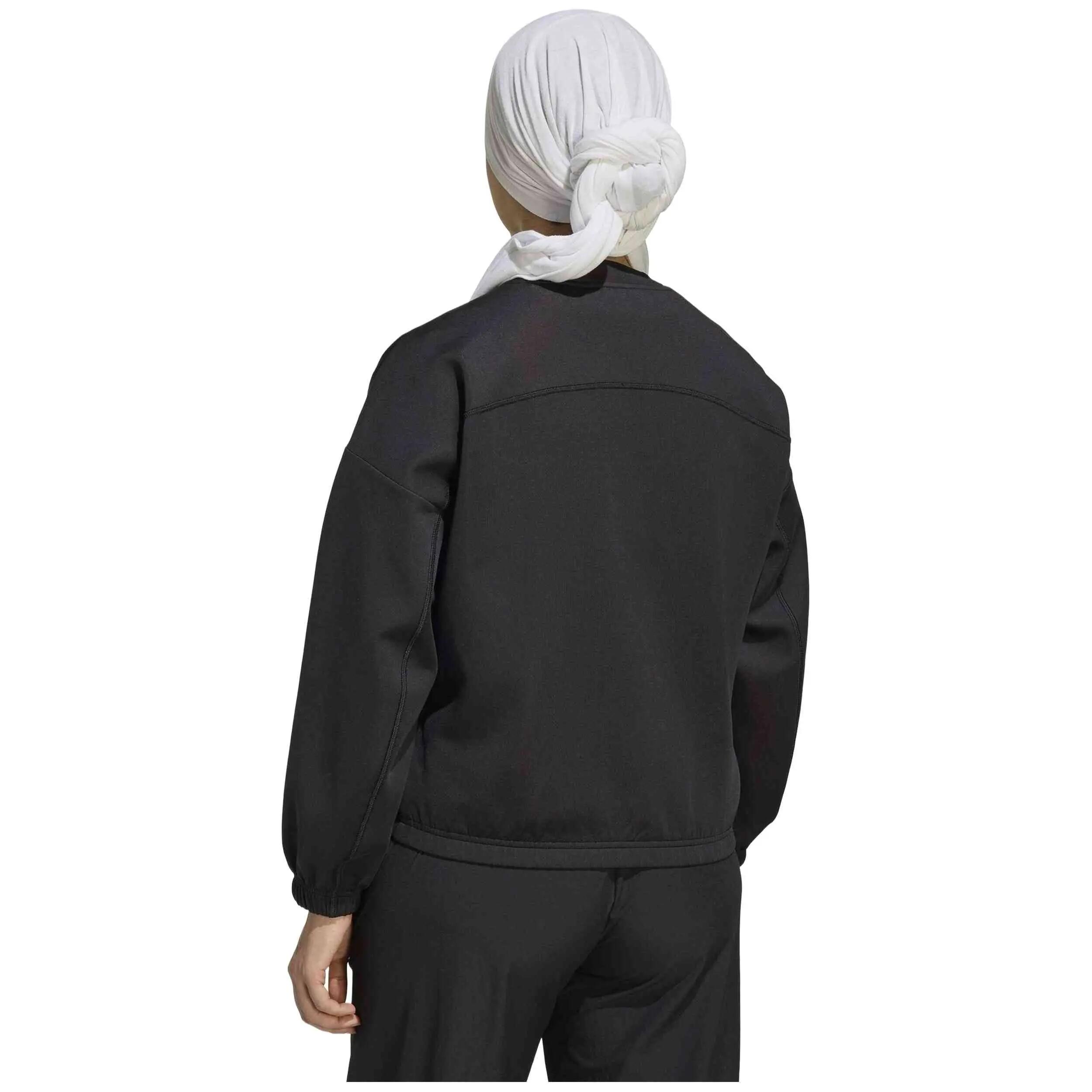 Felpa Adidas modello Sudadera adidas Essentials Yoga marrón negro muje per donne 4/5