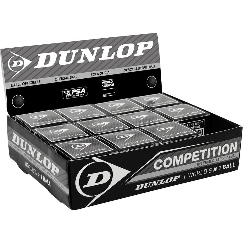 "Competition" SquashBälle 12erPack Damen und Herren Schwarz