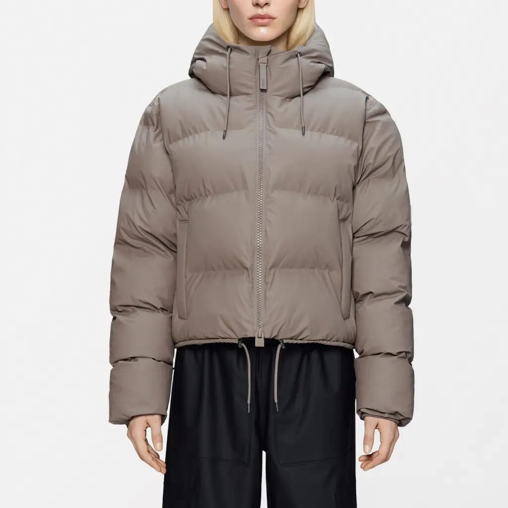 Jaqueta Rains Modelo Alta Short Puffer Jacket W3t Cor Bege 3/5