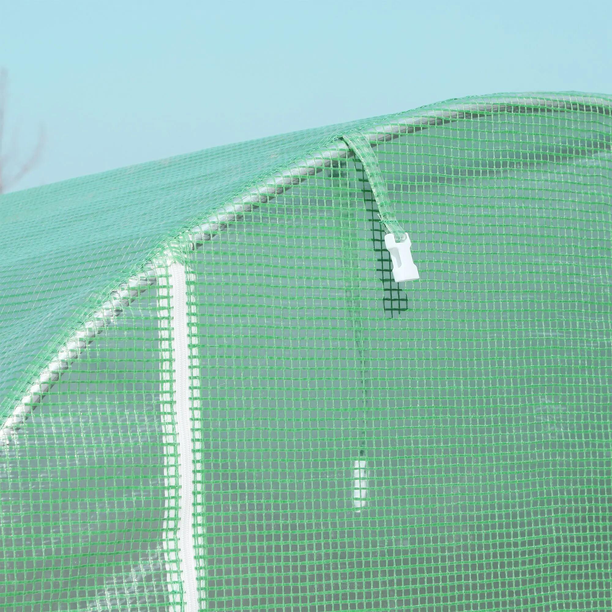 Invernadero de Túnel Outsunny 500x200x205 cm Verde 4/5