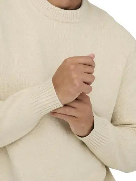 James Rlx Crew Knit Heren Sweater Oatmeal 7/7