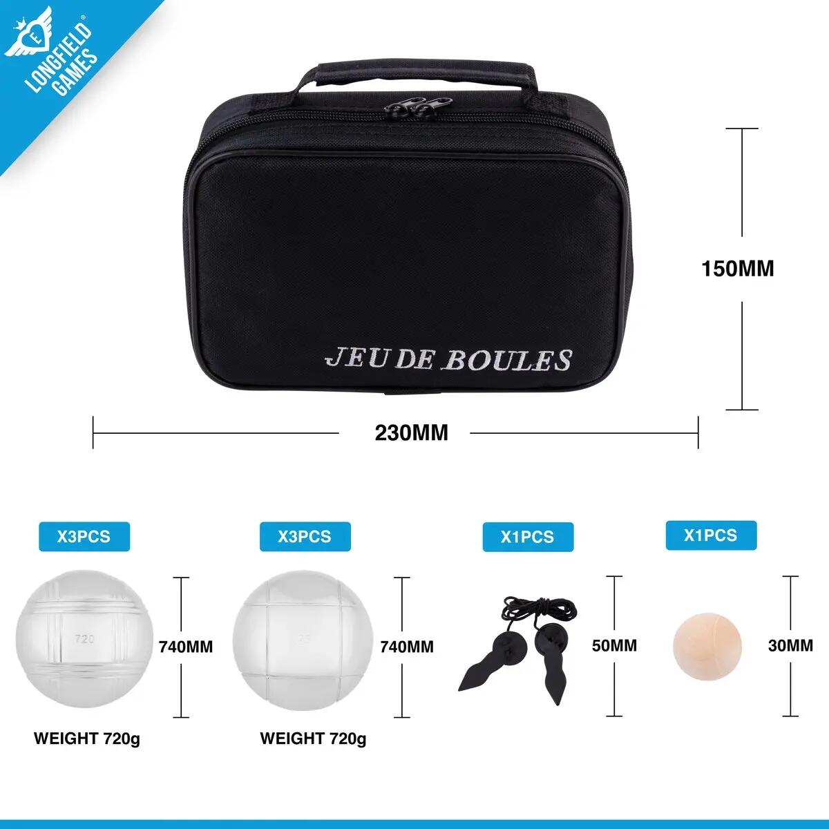 Sportec Set de pétanque en sac - 6 boules 2/5