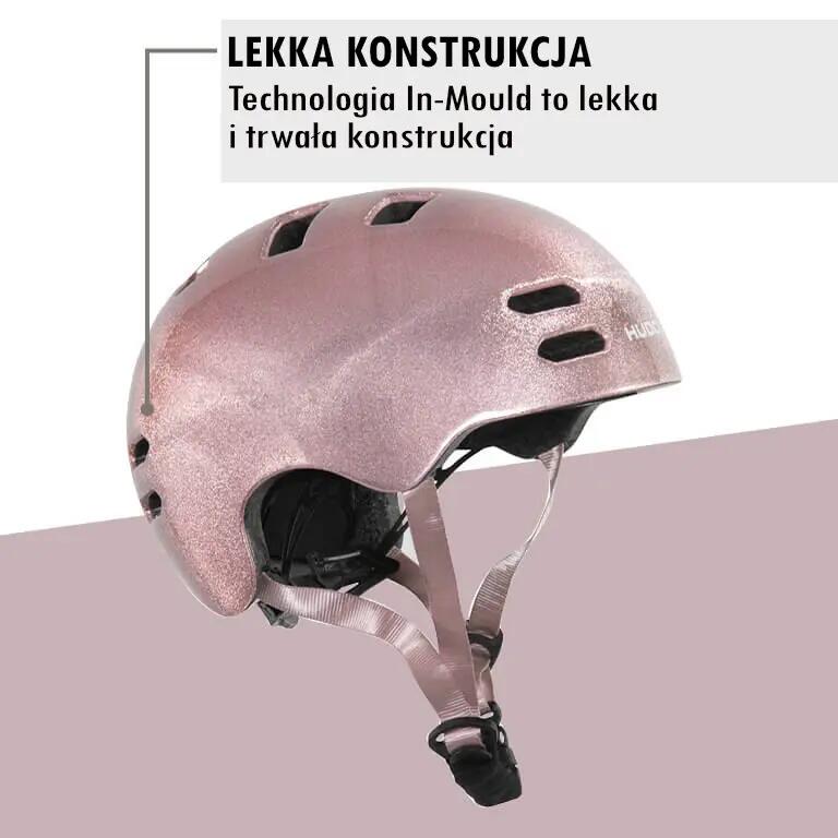 Kask HUDORA Allround na rolki, rower i hulajnogę Reflect Rose 5/6