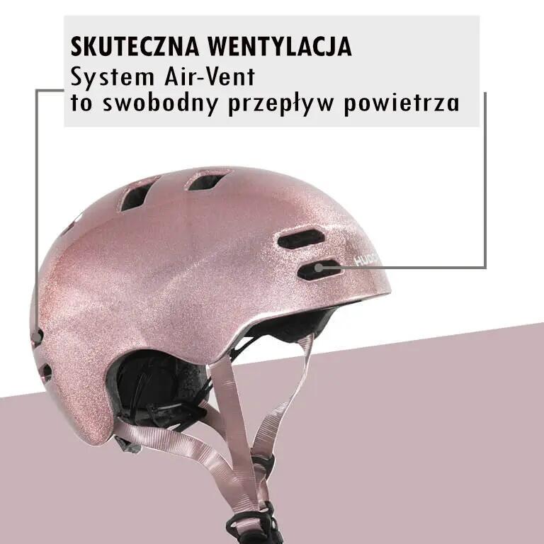 Kask HUDORA Allround na rolki, rower i hulajnogę Reflect Rose 2/6